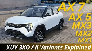 2024 Mahindra XUV 3XO All Variants Explained 🔥| MX1 , MX2, MX2pro, MX3, MX3pro, AX5, AX7 with price