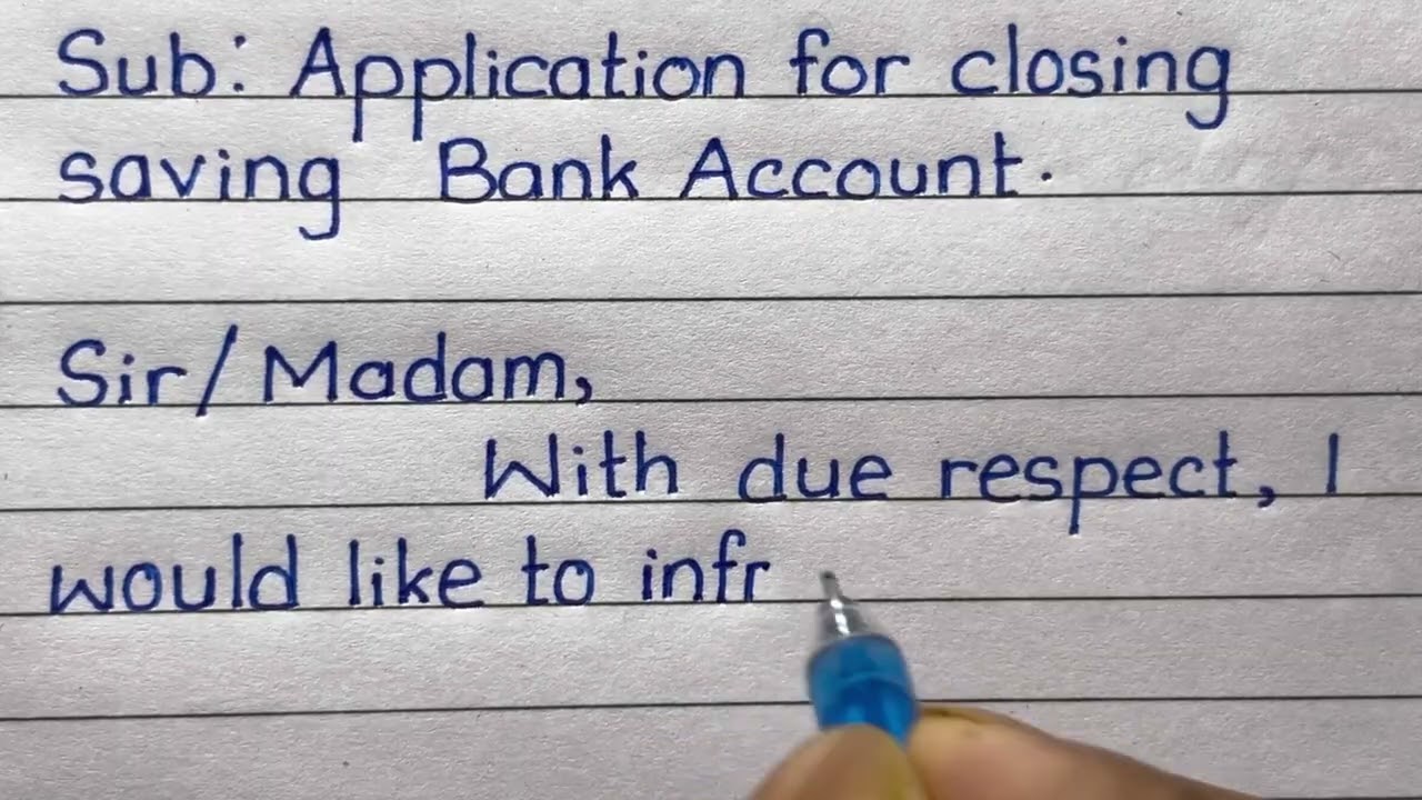 How to write Application for closing saving Bank Account in English #thepen9774 