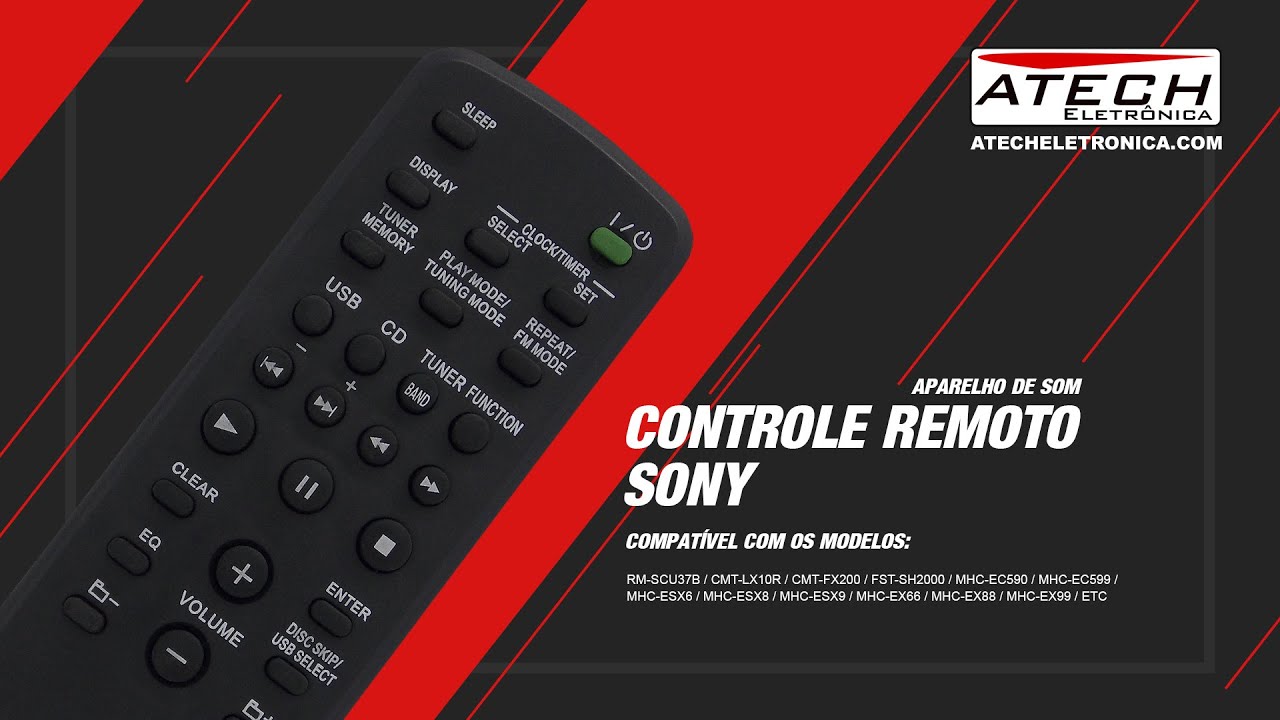 Controle Remoto Aparelho de Som Sony FST-SH2000 (780047) - YouTube
