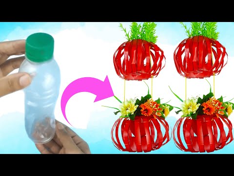 Recycle Plastic Bottles Into Hanging Lantern Flower Pots, Garden Design  Ideas, DIY, balcony garden