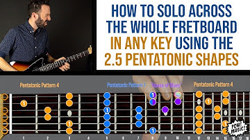 How to Solo Across the Entire Fretboard in ANY KEY with 2.5 PENTATONIC SCALE SHAPES (Guitar Lesson)