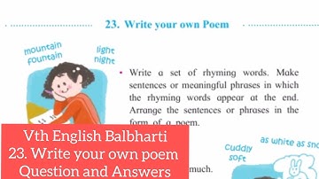 23. Write your own poem Question and answers 5th class English
