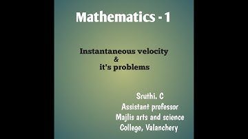 Instantaneous velocity & it