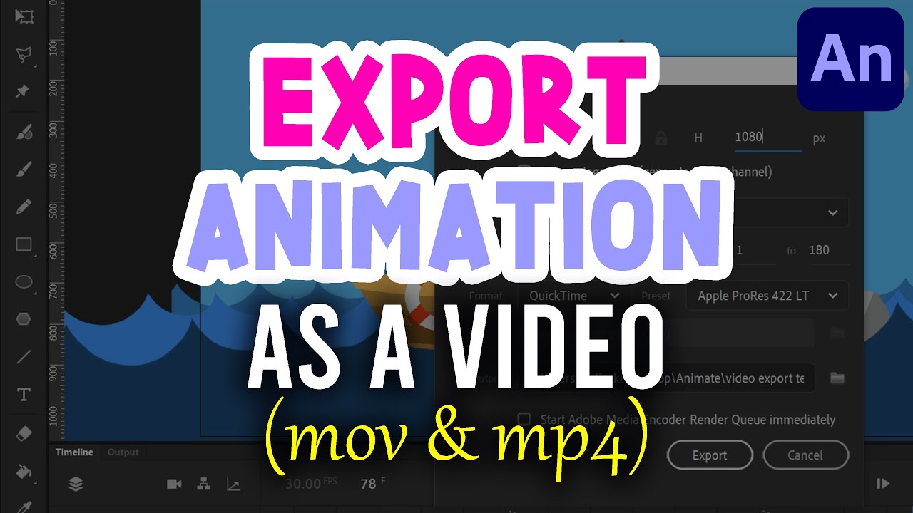 How To EXPORT Animations from Adobe Animate CC to Video Files (mp4 & mov) -  YouTube