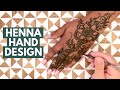 Holiday Henna Hand Design! Intricate and Unique Vacation Mehndi Design