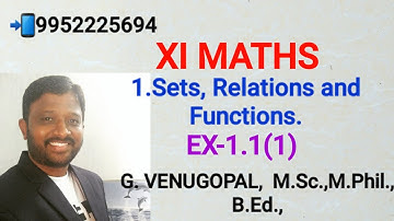 11th maths|exercise 1.1 Q no 1| Sets,Relations and Functions.