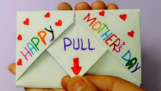 DIY - SURPRISE MESSAGE CARD FOR MOTHER'S DAY // Pull Tab Origami Envelope Card