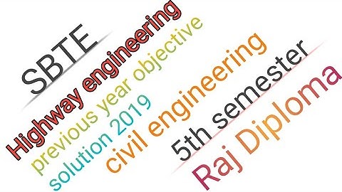 Highway engineering previous year objective solution 2019! civil engineering 5th sem #sbte pdfin des