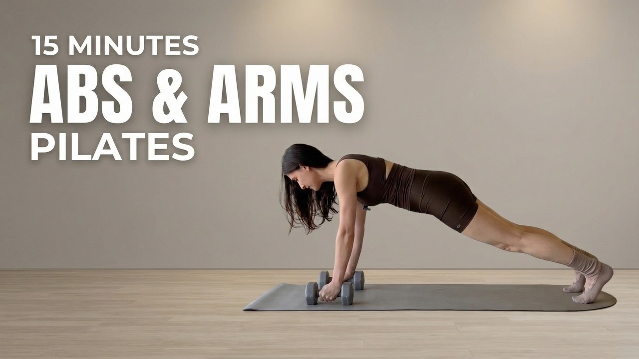 15 Min PILATES ABS & ARMS | Toned Upper Body Dumbbell Workout - YouTube