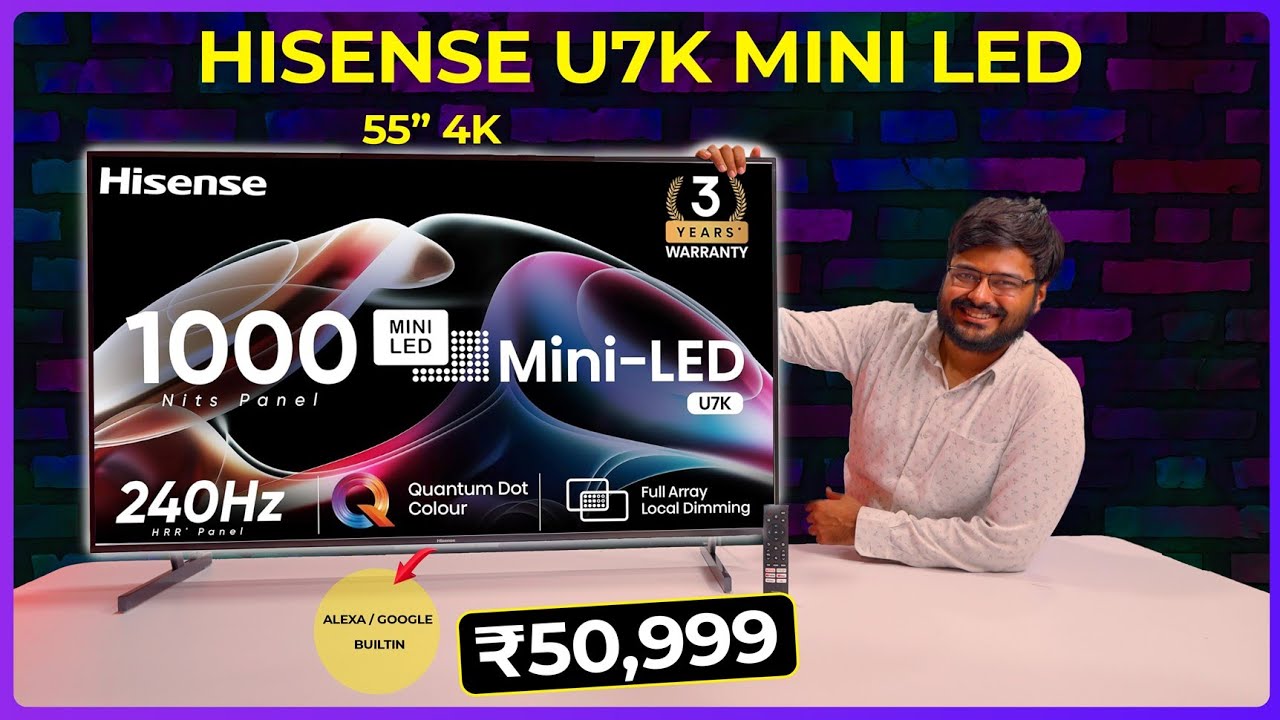 Unboxing & Review Hisense U7K Mini LED TV - 1000 Nits Brightness 🔆, 49W  Speakers! 🔊💥 [2023 Model] 