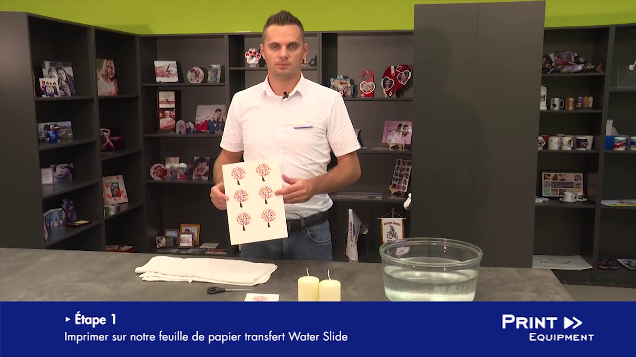 Impression sur bougie avec papier transfert FOREVER CLC Waterslide