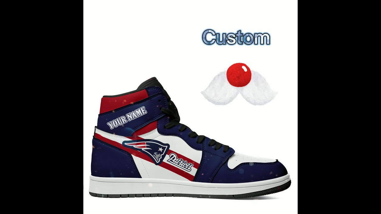 Custom New England Patriots Sneakers,Personalized Gift for Patriots Fans, Custom NIke Jordan 1