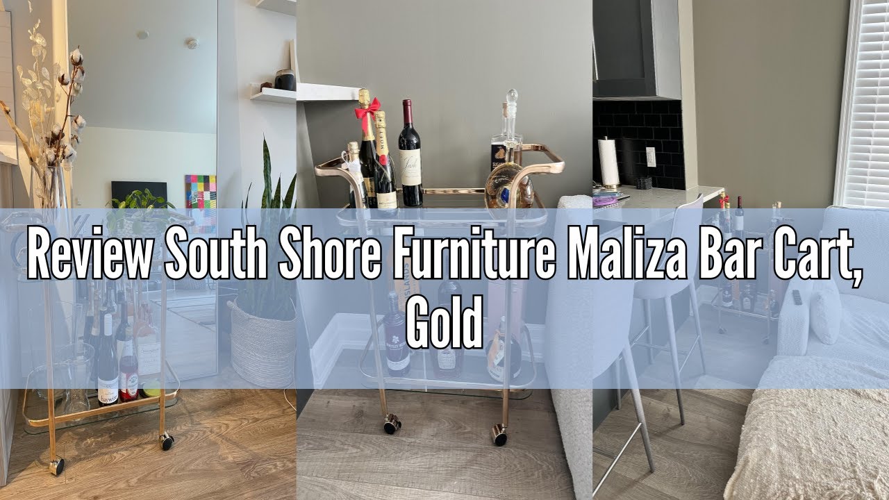 Review South Shore Furniture Maliza Bar Cart, Gold