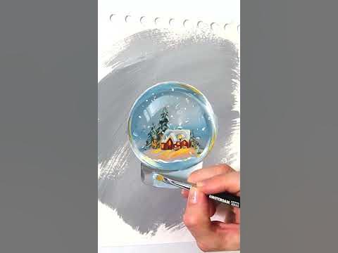 снежный шар акрилом - YouTube