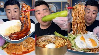 Mukbang Food | Eating foods Sesame Paste Noodles, Hewei Xiangsi Silk Noodles, Noodles Sauce