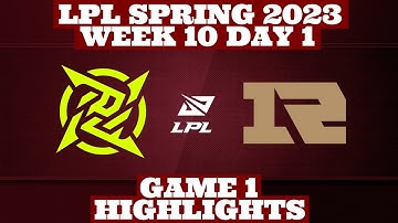 NIP vs RNG  - Game 1 Highlights | Week 10 Day 1 LPL Spring 2023 | By Pro Esports Highlights