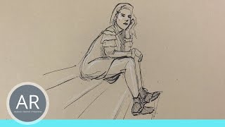 Figuren sitzend zeichnen. Menschen einfach zeichnen. Urban Sketching Zeichenkurse von Akademie Ruhr