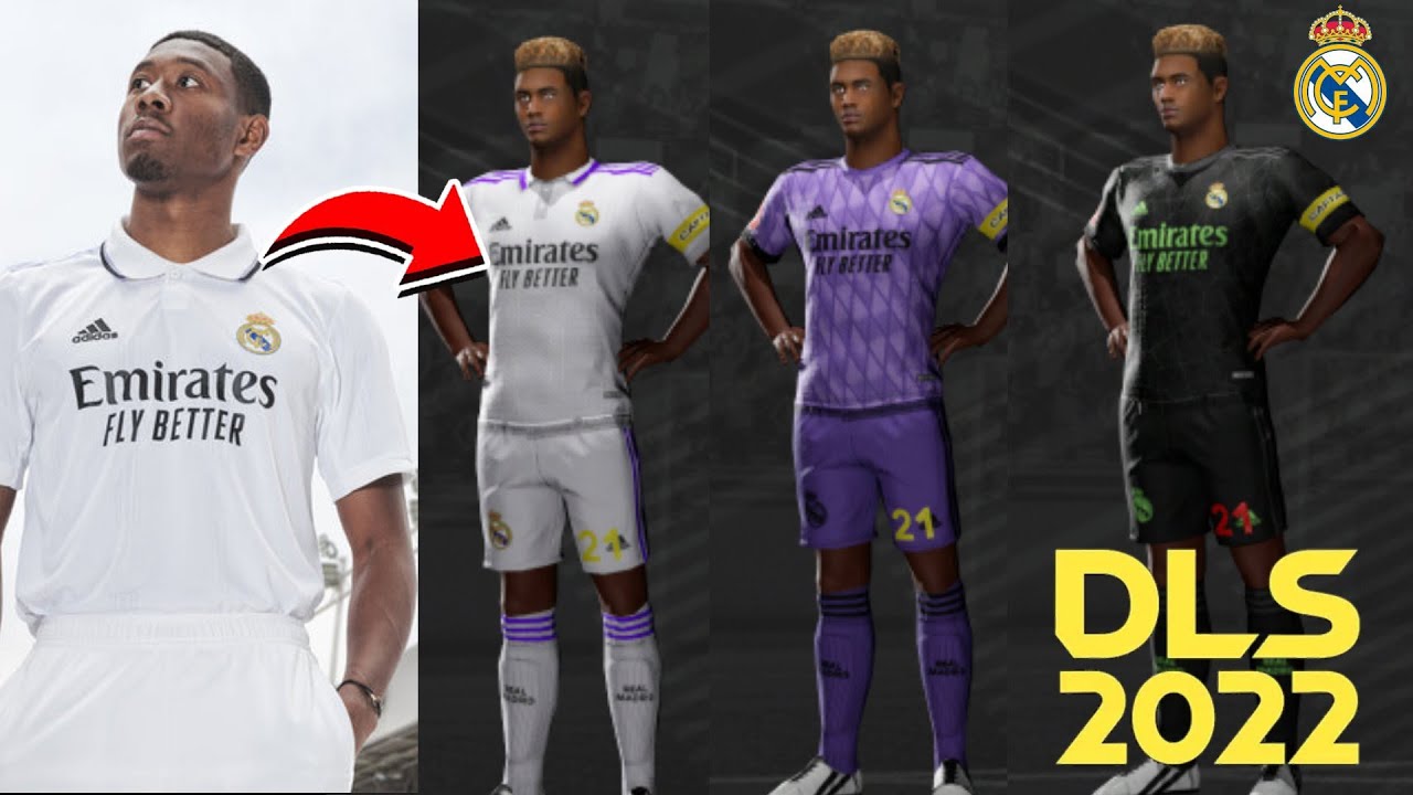 Como Colocar los Kits Y Escudo Del Real Madrid 2022-2023 Para Dream ...