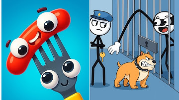 Play TikTok Gameplay: THIEF PUZZLE vs FORK N SAUSAGE — Satisfying ASMR Funny Video - 2025