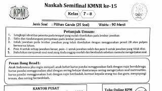 Pembahasan soal kmnr kelas 7-8 #1 -