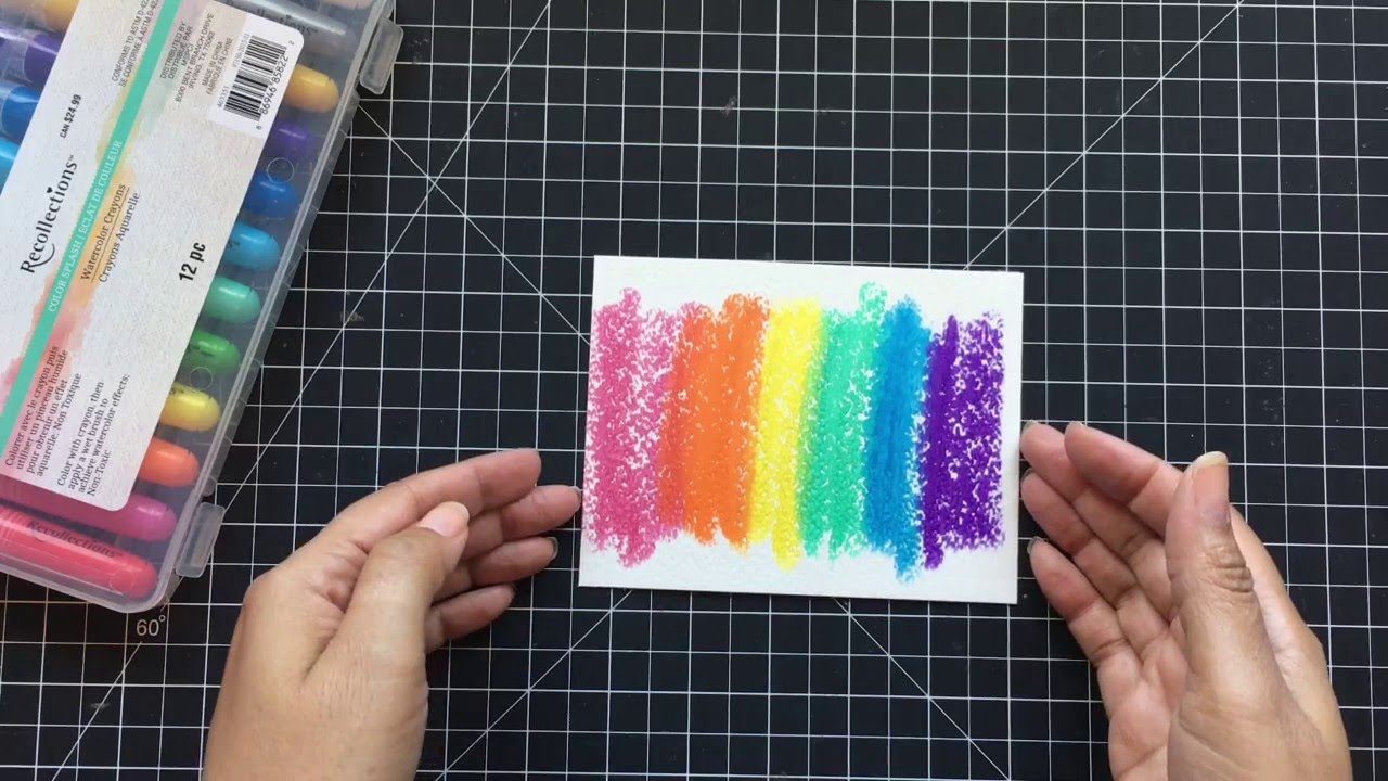 Different ways of using water soluble CRAYONS - tutorial by Sharon
