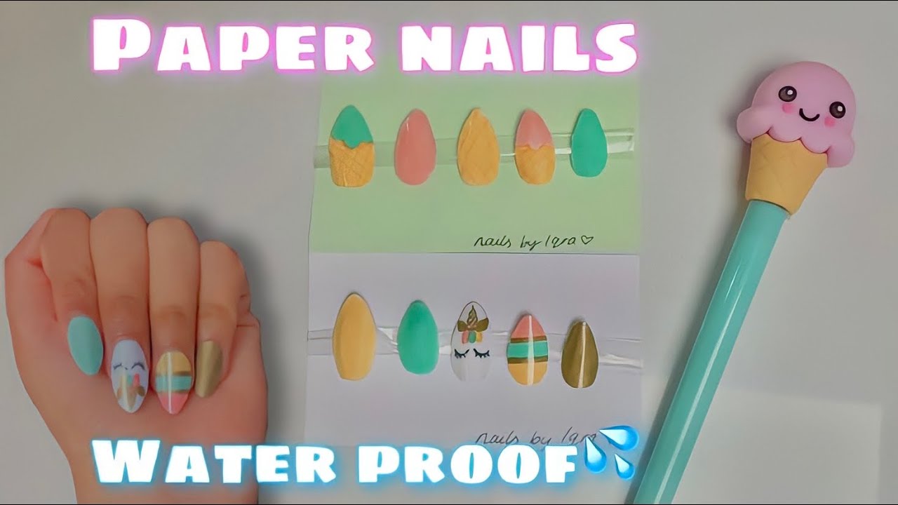 How Do you Make Fake Nails of Tissue Paper withOut Nail Glue At Home | Homemade  DIY Fake Nails 2022 - YouTube