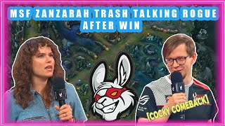 MSF Zanzarah Trash Talking Rogue After Win