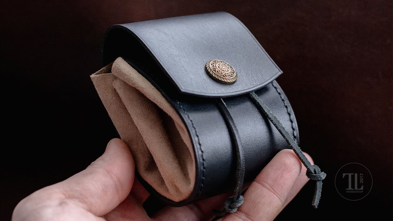 making-leather-coin-pouch-leather-craft-youtube