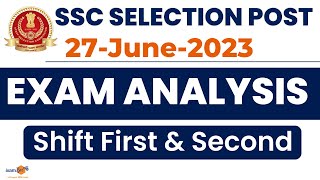 Information SSC Selection Post 2023 Exam Analysis I First and Second Shift I Vikram Sir News