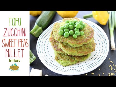 Tofu Zucchini Peas Millet Fritters baby recipe +8M