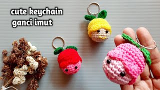 ganci souvenir rajut lucu dan mudah || crochet cute keychain pattern