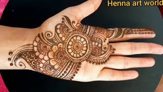 hatheli ki sabse aasan henna mehndi design||latest palm henna mehndi design || henna art world||