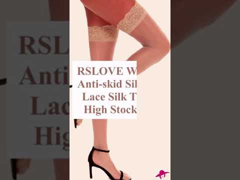 #1 Best Thigh High Stocking Women ❤️ RSLOVE Women Anti-skid Silicone Lace Silk Thigh High Stockings