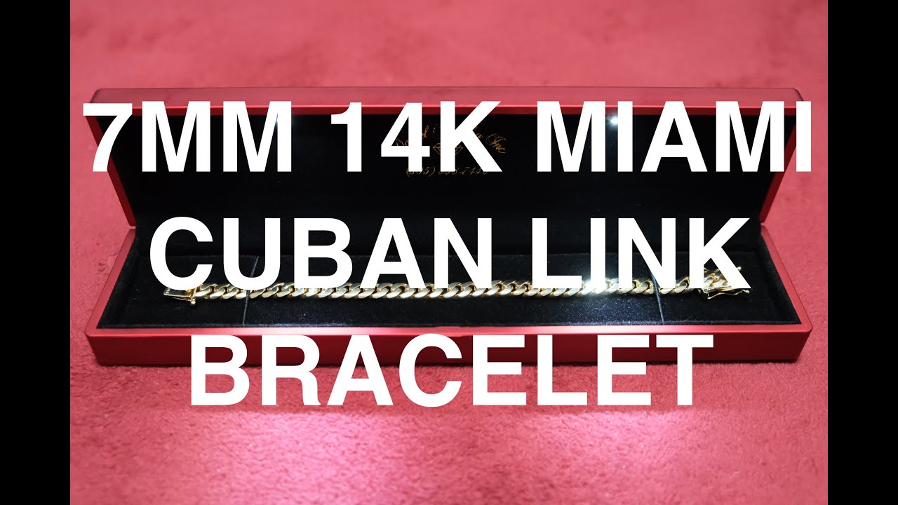 7mm 14K Miami Cuban Link Bracelet from DANIEL JEWELRY INC.(International Purchasing)