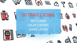 After Effects Template: Travel Holiday Flat Icons
