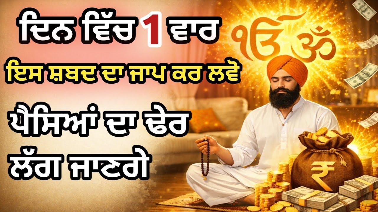  ਦਿਨ ਵਿੱਚ ਇੱਕ ਵਾਰ ਇਸ ਸ਼ਬਦ ਦਾ ਜਾਪ ਕਰੋ ਪੈਸੇ ਦੇ ਢੇਰ ਲੱਗ...#gurbani #gurbanivichar #moolmanter 