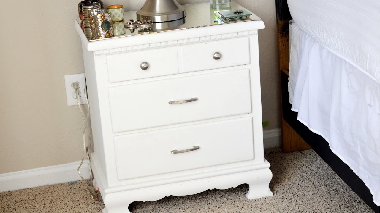 Diy Mirrored Top Dresser Transformation Lingywashere Youtube