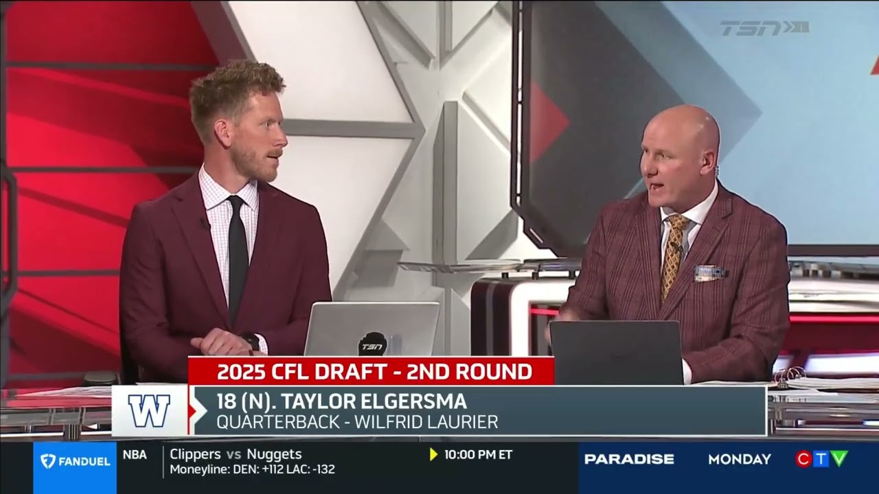 Taylor Elgersma QB Winnipeg Blue Bombers Round 2 Pick 18 CFL Draft April 29th 2025