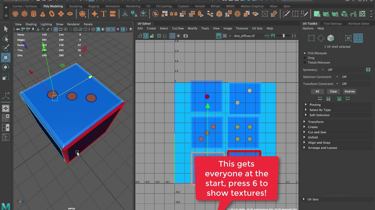 Manipulating UVs in Maya and Laying them out - YouTube