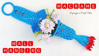 Macrame wall hanging | macrame hanging flower pot leaves pattern | macrame flower wall hanger