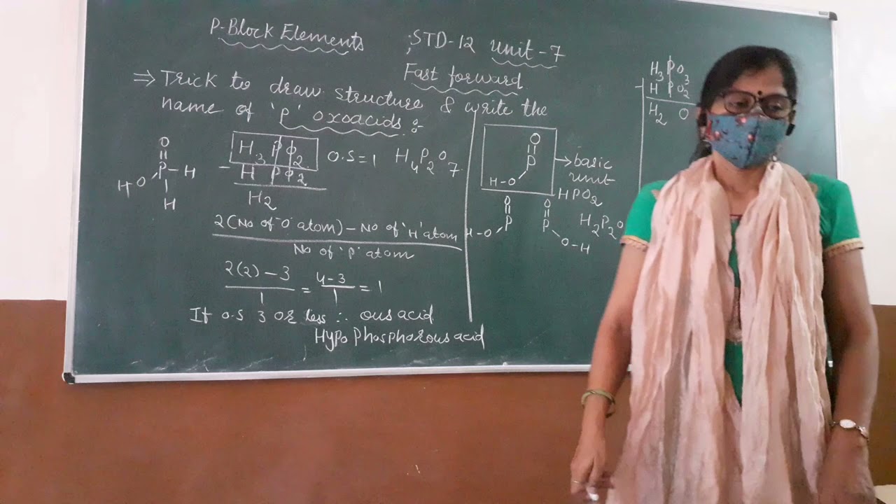 CHEMISTRY STANDARD 12 UNIT 7 PART 2 Fast forward revision P Block element