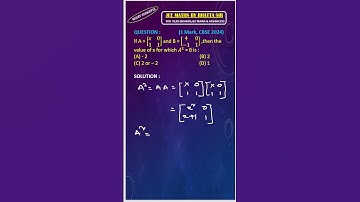 1 Mark Qn From Matrices (Class 12 CBSE BOARD 2024)