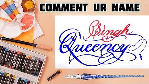 Queency Singh Name Signature Calligraphy Status | How to Draw, Cursive Calligraphy with Cut Marker