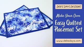 Easy Quilted Placemat Set : DIY Fabric Sewing Project