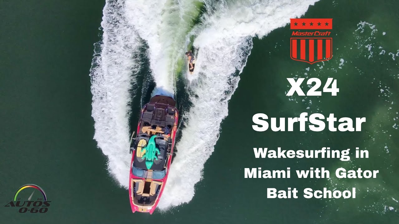 MasterCraft X24 with SurfStar 🌊 | Wakeboarding & Wakesurfing in Miami with Gator Bait School