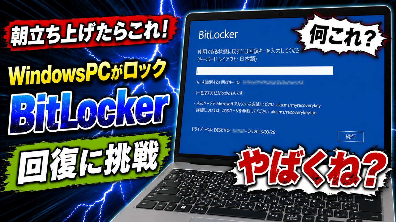 起動したらいきなりロック!やばくね?【Windows11 BitLocker】回復キーを発行してみた