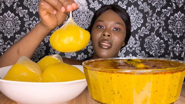 ASMR NIGERIAN PALMNUT SOUP, CATFISH, AND CASSAVA STARCH MUKBANG | Messy Eating |soft Eating sounds|