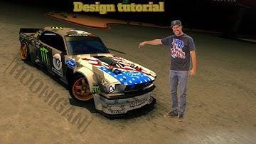 How to make Ken block [HOONICORN] Livery Mustang Design Toturial - car parking multiplayer
