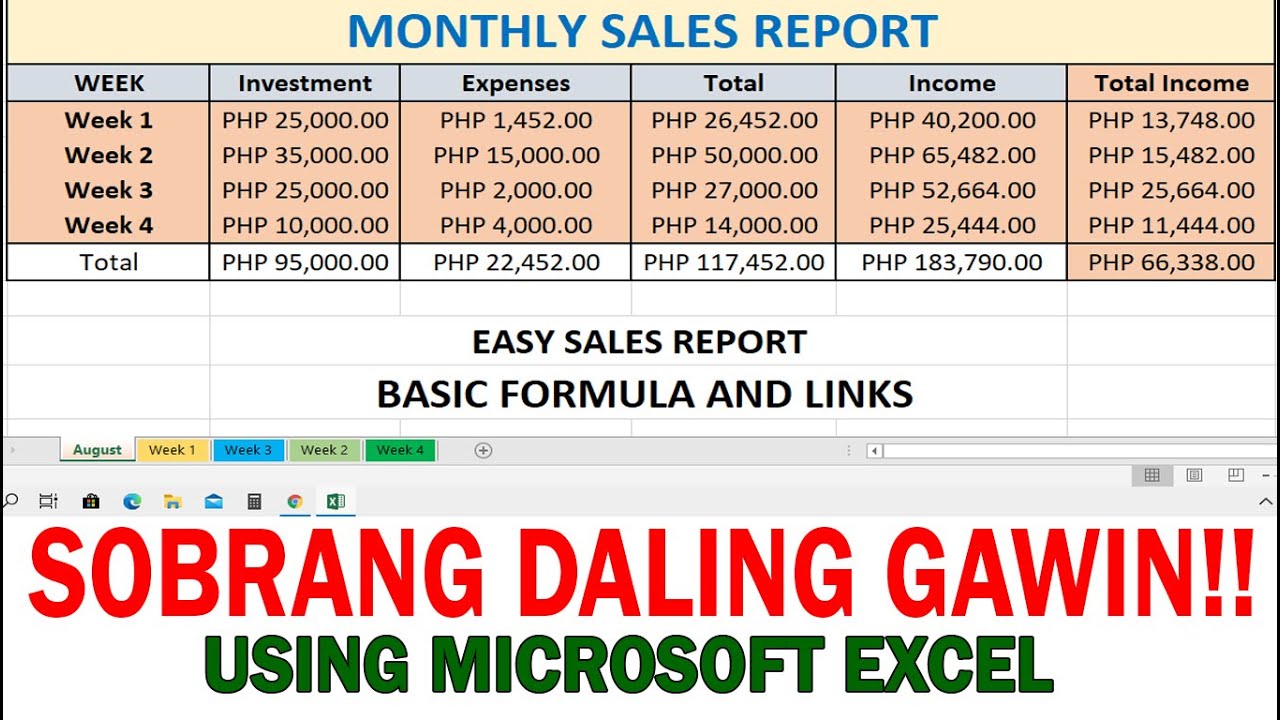 How to create a Sales Report using  Excel | Part 1