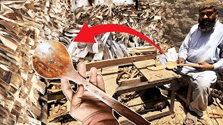 Fascinating Way of Making wood kitchen utensils || wooden spoons mass production process